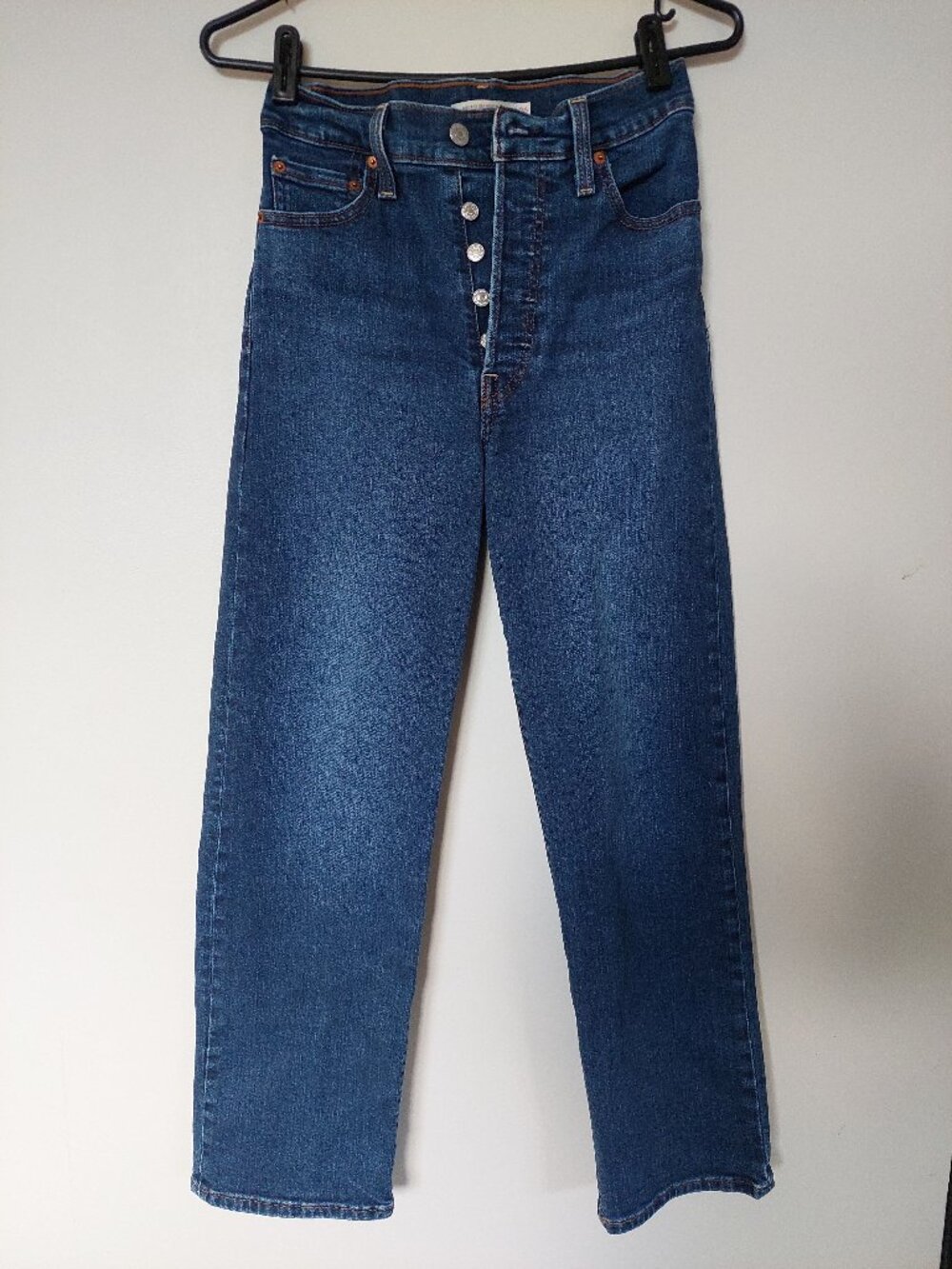 Levi's Ribcage Women's W26 L29 Straight Ankle jeans  high-rise waist Dark Blue
